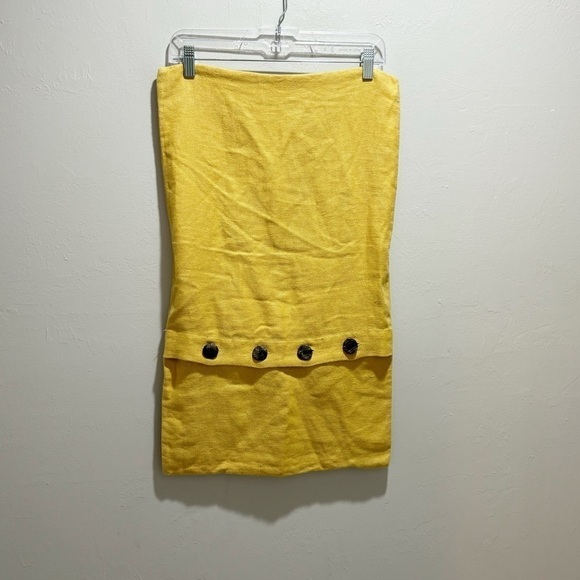 POTTERY BARN Gold 4-Button Woven Linen Lumbar Pillow Cover Contemporary 18”X26” - Picture 1 of 10